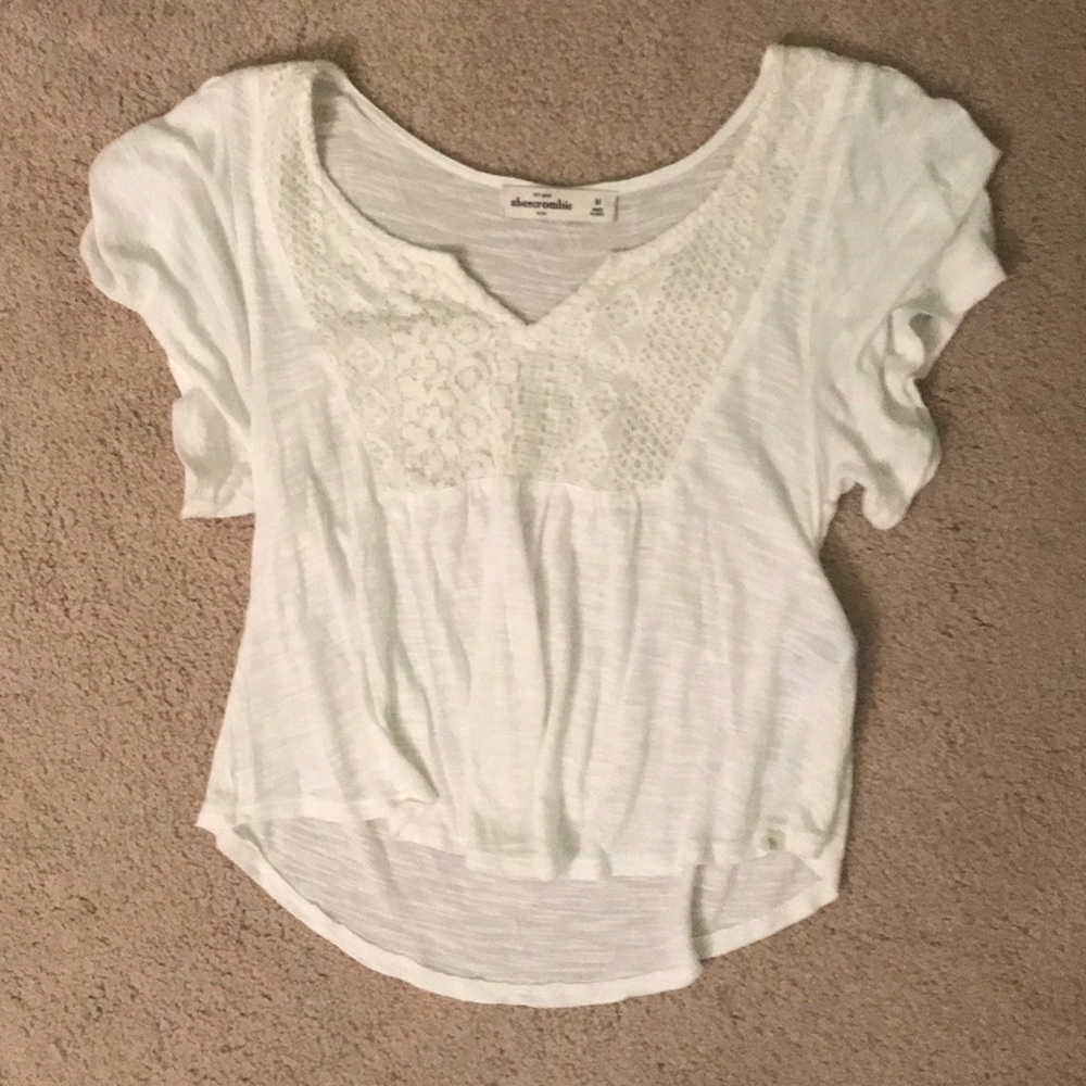White lace crop top